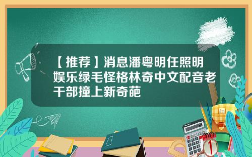 【推荐】消息潘粤明任照明娱乐绿毛怪格林奇中文配音老干部撞上新奇葩