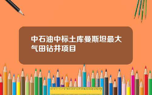 中石油中标土库曼斯坦最大气田钻井项目