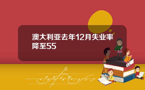 澳大利亚去年12月失业率降至55