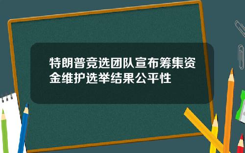 特朗普竞选团队宣布筹集资金维护选举结果公平性