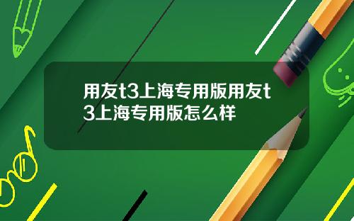 用友t3上海专用版用友t3上海专用版怎么样