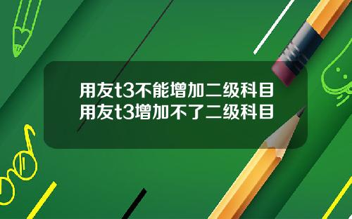 用友t3不能增加二级科目用友t3增加不了二级科目