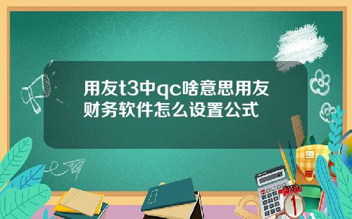 用友t3中qc啥意思用友财务软件怎么设置公式