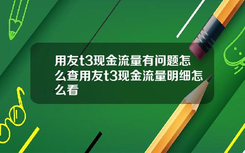 用友t3现金流量有问题怎么查用友t3现金流量明细怎么看