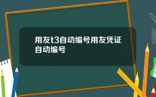 用友t3自动编号用友凭证自动编号