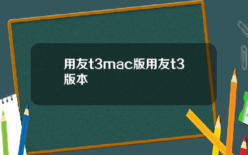 用友t3mac版用友t3版本