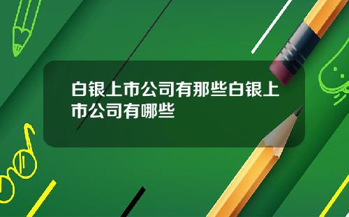 白银上市公司有那些白银上市公司有哪些