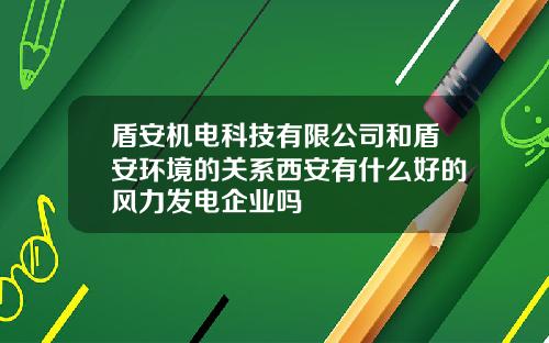 盾安机电科技有限公司和盾安环境的关系西安有什么好的风力发电企业吗