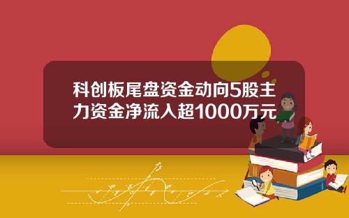 科创板尾盘资金动向5股主力资金净流入超1000万元