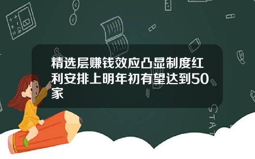 精选层赚钱效应凸显制度红利安排上明年初有望达到50家