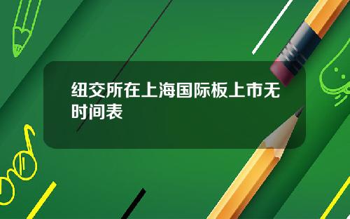 纽交所在上海国际板上市无时间表