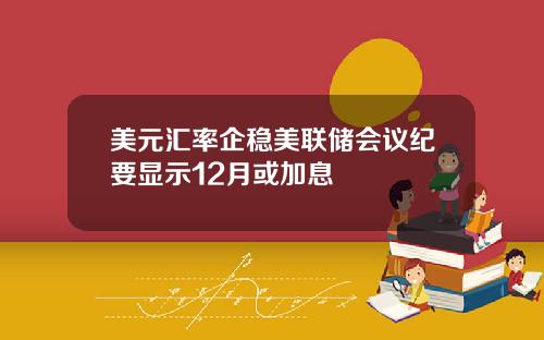 美元汇率企稳美联储会议纪要显示12月或加息