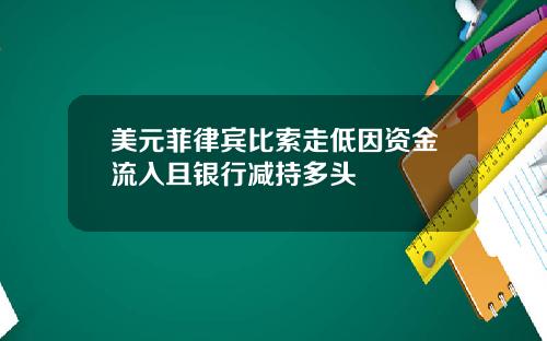 美元菲律宾比索走低因资金流入且银行减持多头