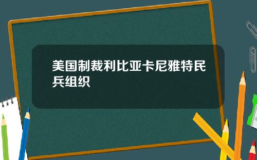 美国制裁利比亚卡尼雅特民兵组织