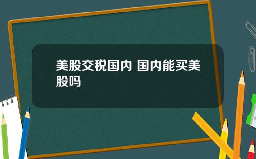 美股交税国内 国内能买美股吗