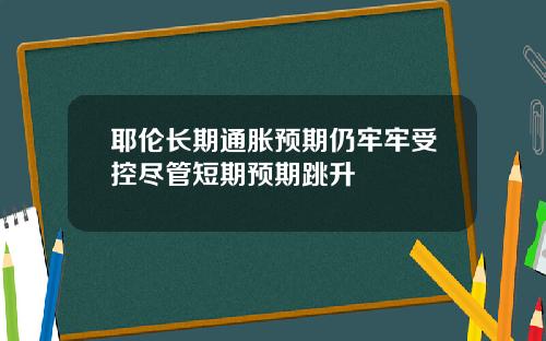 耶伦长期通胀预期仍牢牢受控尽管短期预期跳升