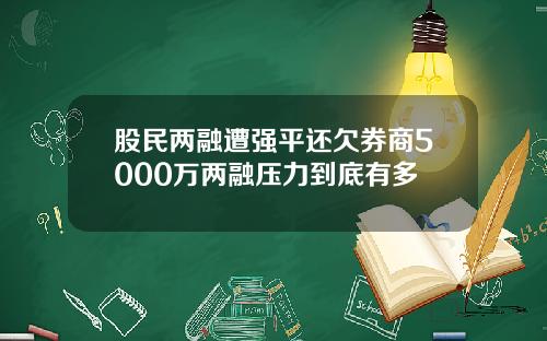 股民两融遭强平还欠券商5000万两融压力到底有多