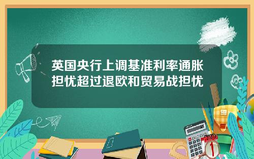 英国央行上调基准利率通胀担忧超过退欧和贸易战担忧