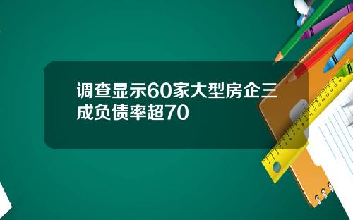 调查显示60家大型房企三成负债率超70