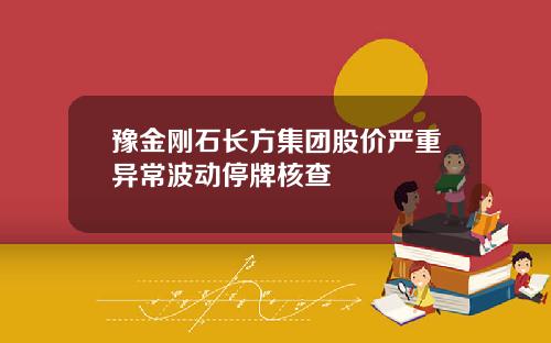 豫金刚石长方集团股价严重异常波动停牌核查