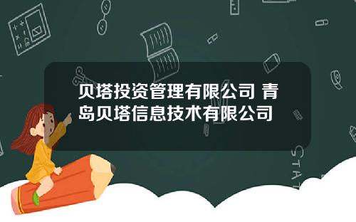 贝塔投资管理有限公司 青岛贝塔信息技术有限公司