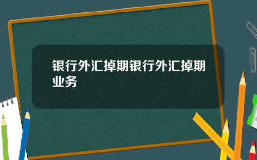 银行外汇掉期银行外汇掉期业务