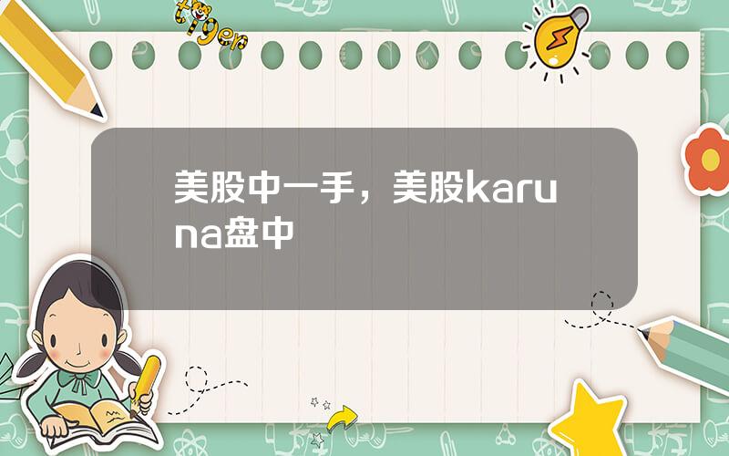 美股中一手，美股karuna盘中