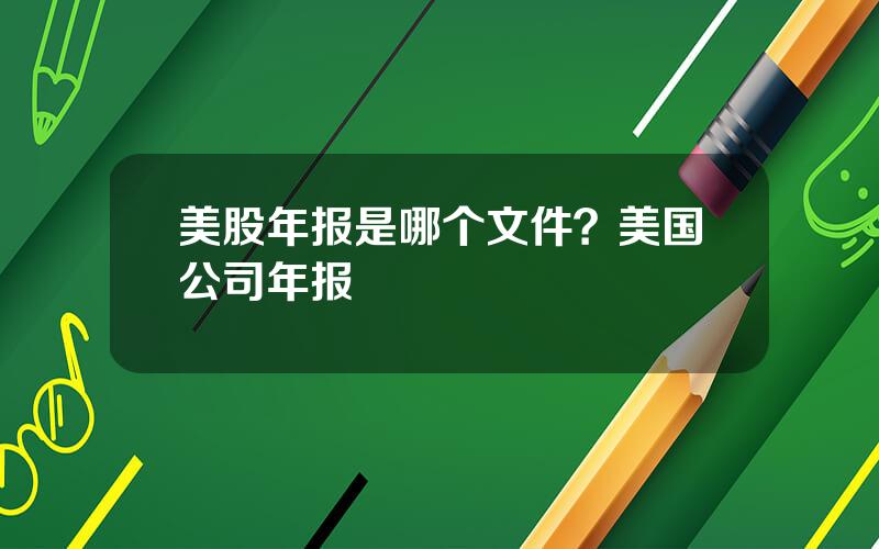 美股年报是哪个文件？美国公司年报