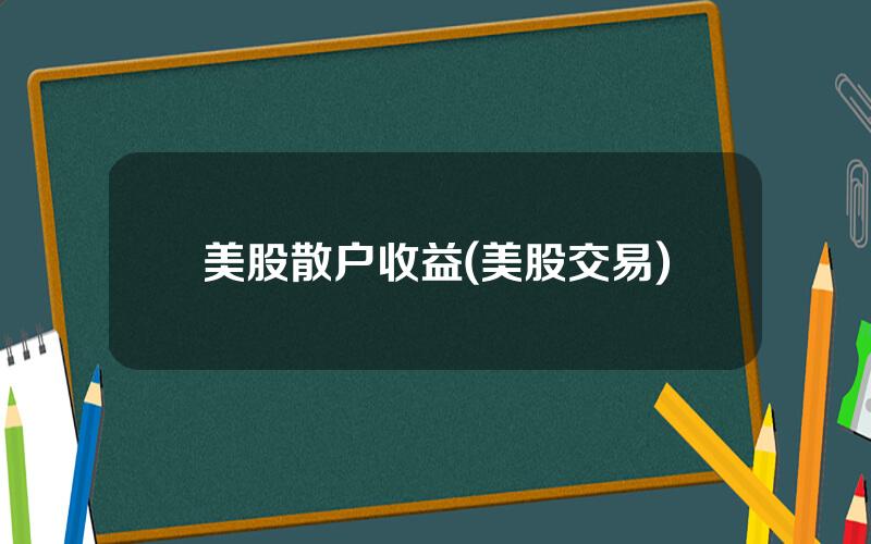 美股散户收益(美股交易)