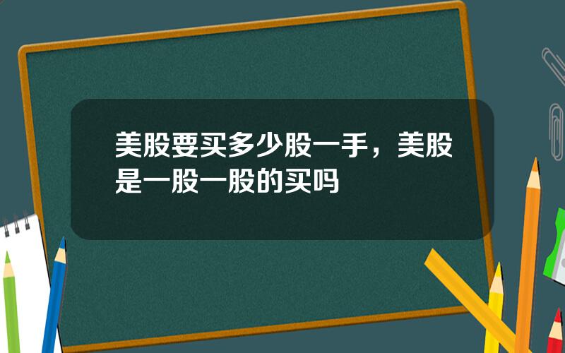 美股要买多少股一手，美股是一股一股的买吗