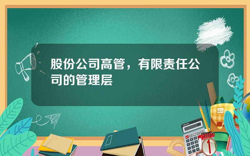 股份公司高管，有限责任公司的管理层