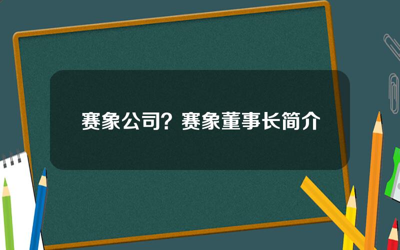 赛象公司？赛象董事长简介