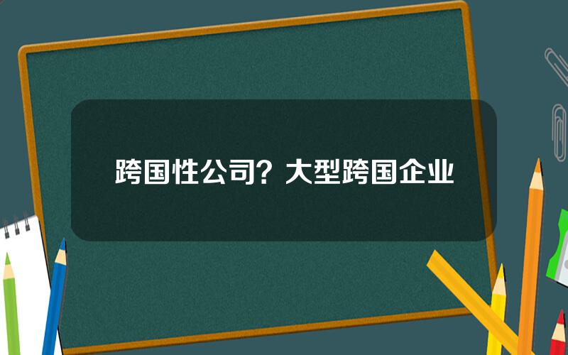 跨国性公司？大型跨国企业