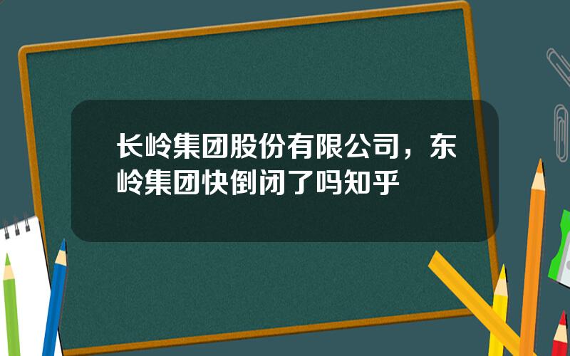 长岭集团股份有限公司，东岭集团快倒闭了吗知乎